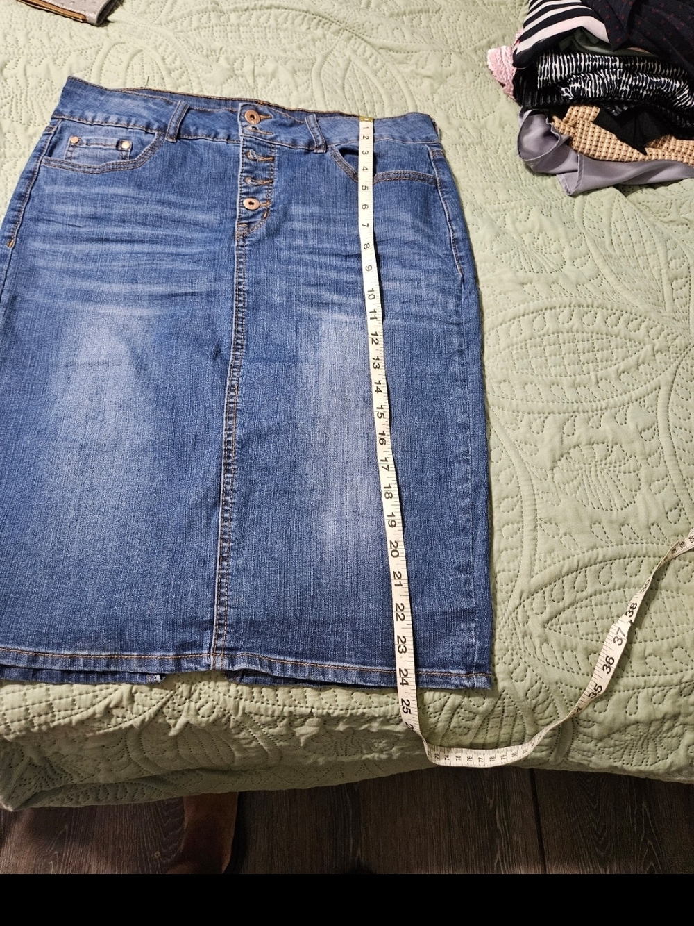 !it jeans Blue Denim Button-Front Pencil Skirt - Picture 4 of 6